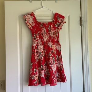 Short sleeves girls pink summer dress, size 12